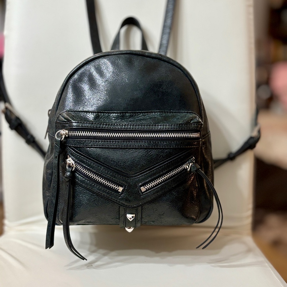 Botkier Black Premium Leather Backpack Studded.